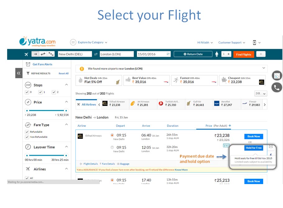 Flights Hold for Free | Book Flights Now and Pay Later